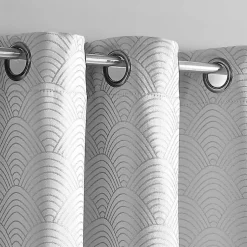 Kirklands Home Curtains & Drapes|Fans Blackout Curtain Panel Set, 108 in. Gray