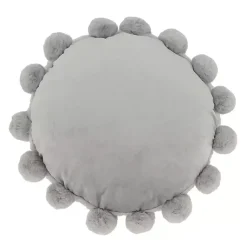 New Faux Fur Round Pom Pom Throw Pillow Pillows