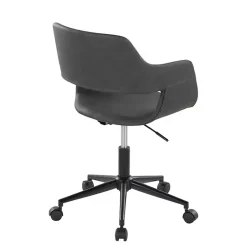 Kirklands Home Office Furniture|Faux Leather & Black Marshall Office Chair Gray