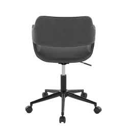 Kirklands Home Office Furniture|Faux Leather & Black Marshall Office Chair Gray
