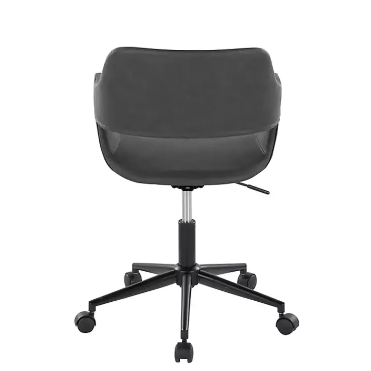 Kirklands Home Office Furniture|Faux Leather & Black Marshall Office Chair Gray
