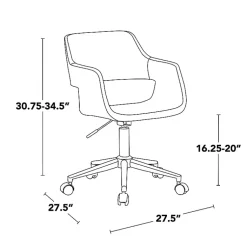 Kirklands Home Office Furniture|Faux Leather & Gold Marshall Office Chair Gray