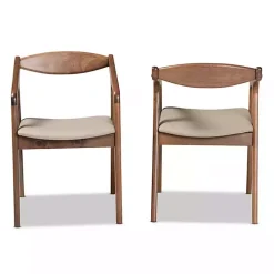 Kirklands Home Dining Chairs|Faux Leather Harland Dining Chairs, Set of 2 Gray