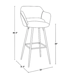 Kirklands Home Bar Stools & Counter Height Stools|Faux Leather Marge Bar Stools, Set of 2 Gray