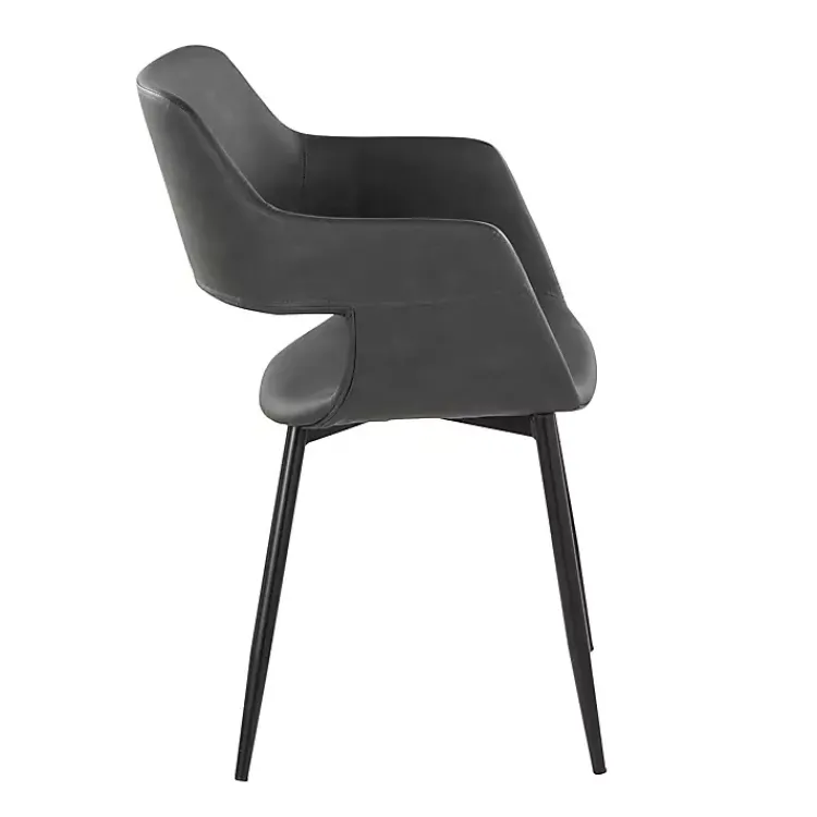 Kirklands Home Dining Chairs|Faux Leather Marge Dining Chairs, Set of 2 Gray