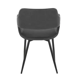 Kirklands Home Dining Chairs|Faux Leather Marge Dining Chairs, Set of 2 Gray