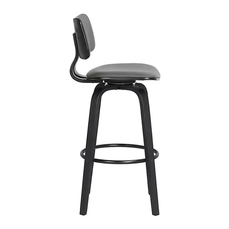 Kirklands Home Bar Stools & Counter Height Stools|Faux Leather Pico Swivel Counter Stool Gray