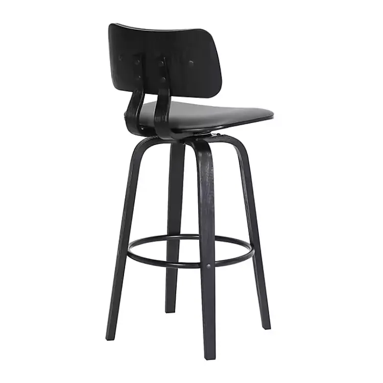 Kirklands Home Bar Stools & Counter Height Stools|Faux Leather Pico Swivel Counter Stool Gray