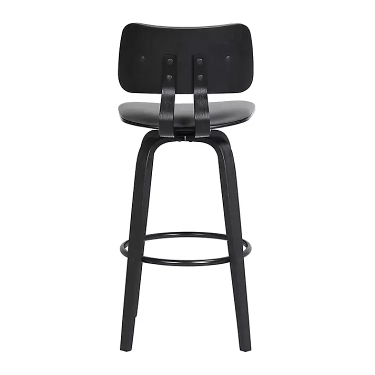 Kirklands Home Bar Stools & Counter Height Stools|Faux Leather Pico Swivel Counter Stool Gray