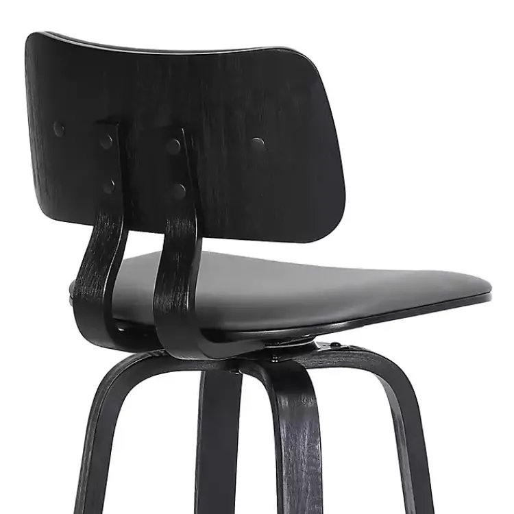 Kirklands Home Bar Stools & Counter Height Stools|Faux Leather Pico Swivel Counter Stool Gray