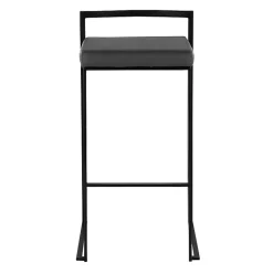 Kirklands Home Bar Stools & Counter Height Stools|Faux Leather Stackable Bar Stools, Set of 2 Gray