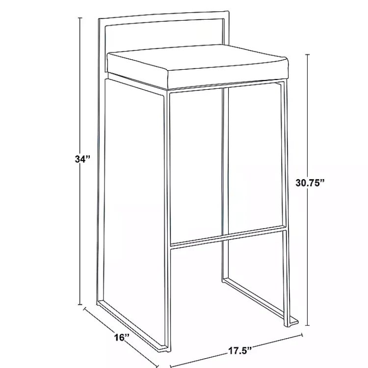 Kirklands Home Bar Stools & Counter Height Stools|Faux Leather Stackable Bar Stools, Set of 2 Gray