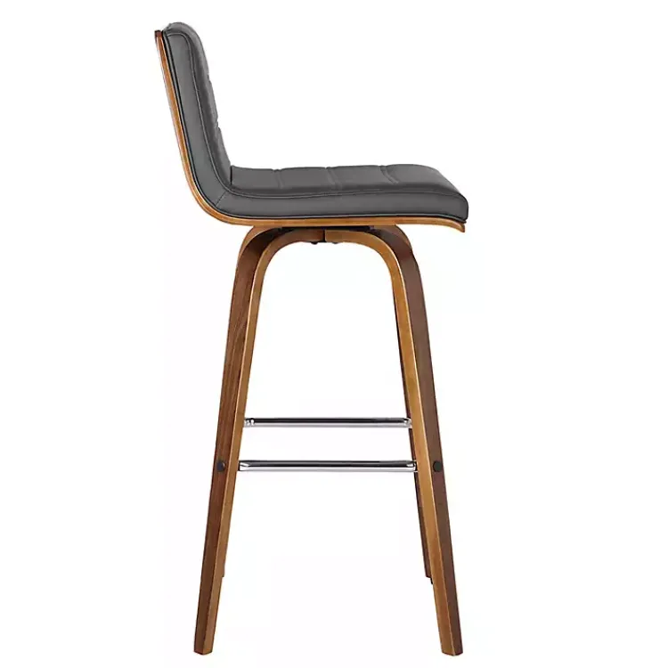 Kirklands Home Bar Stools & Counter Height Stools|Faux Leather Vienna Swivel Counter Stool Gray