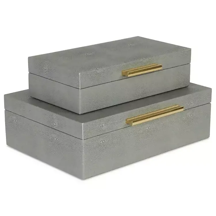 Sale Faux Shagreen Decorative Boxes, Set of 2 Baskets & Boxes