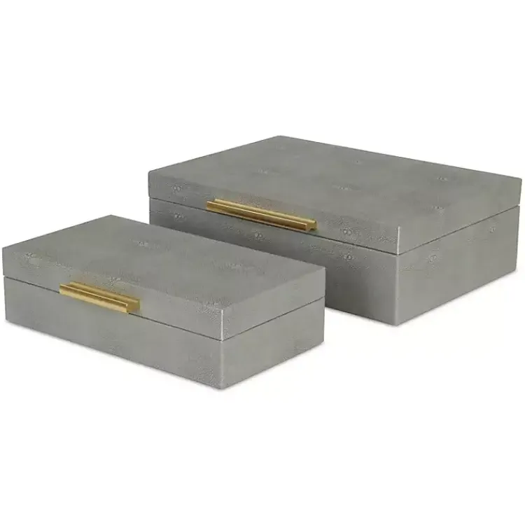 Sale Faux Shagreen Decorative Boxes, Set of 2 Baskets & Boxes