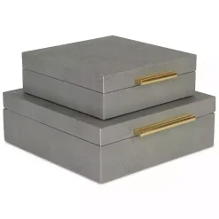 Hot Faux Shagreen 2-pc. Square Decorative Boxes Baskets & Boxes
