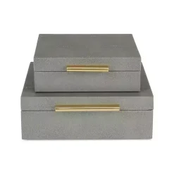 Hot Faux Shagreen 2-pc. Square Decorative Boxes Baskets & Boxes