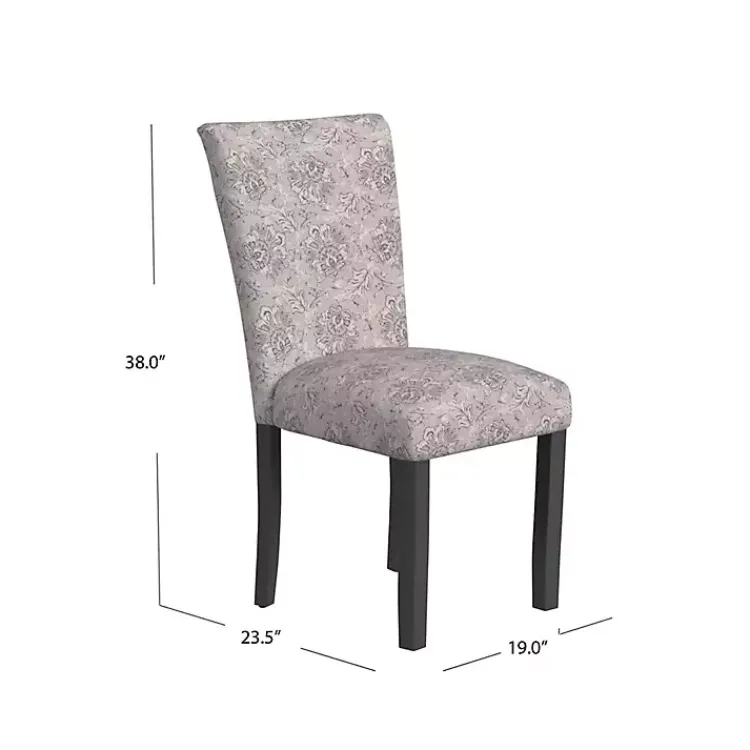 Kirklands Home Dining Chairs|Floral Parsons Dining Chairs, Set of 2 Gray