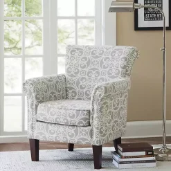 Kirklands Home Accent Chairs|Fretwork Accent Club Chair Gray
