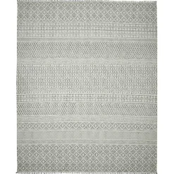 Kirklands Home Area Rugs|Gray Geo Stripes Tassel Fringe Area Rug, 5x7