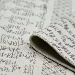 Kirklands Home Area Rugs|Gray Geo Stripes Tassel Fringe Area Rug, 5x7