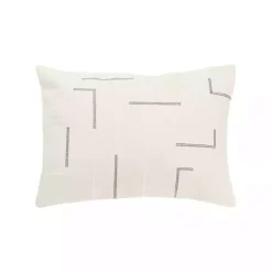 Online Gray Geometric Woven Lines Throw Pillow Pillows