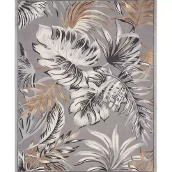 Kirklands Home Area Rugs|Gray Grand Leaf Coastal Area Rug, 7x9