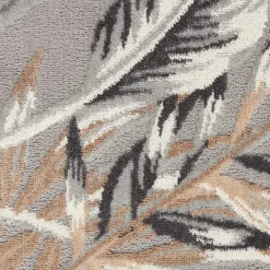Kirklands Home Area Rugs|Gray Grand Leaf Coastal Area Rug, 7x9
