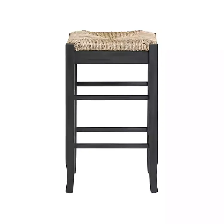 Kirklands Home Bar Stools & Counter Height Stools|Handwoven Square Wooden Counter Stool Gray