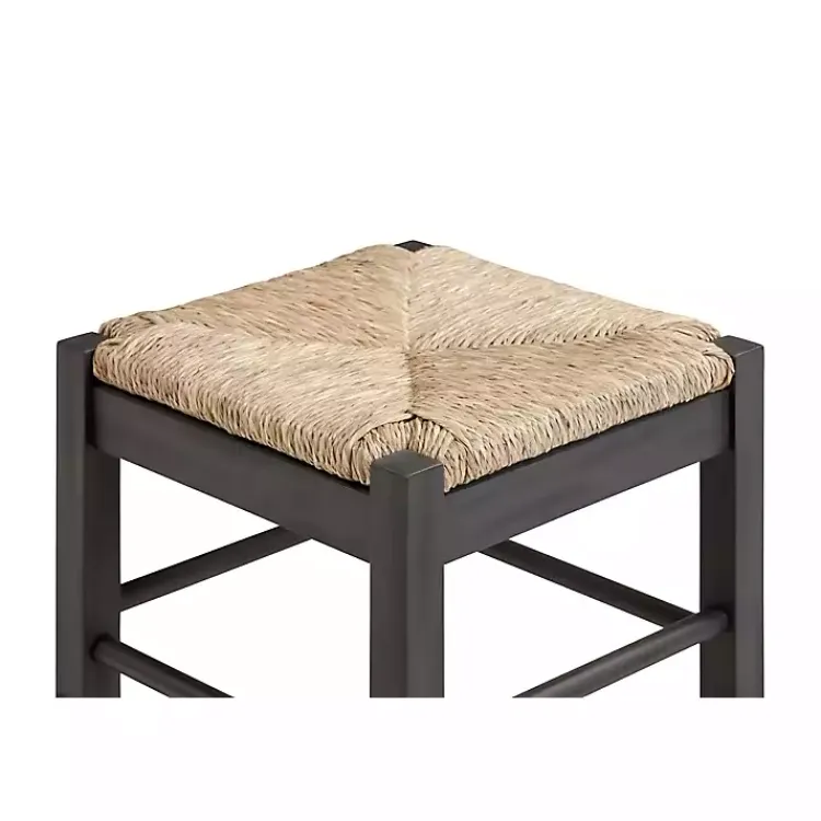 Kirklands Home Bar Stools & Counter Height Stools|Handwoven Square Wooden Counter Stool Gray