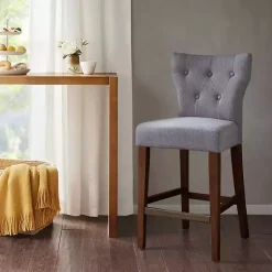 Kirklands Home Bar Stools & Counter Height Stools|Harrison Tufted Counter Stool Gray