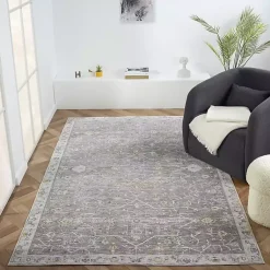 Kirklands Home Area Rugs|Gray Ivory Area Rug, 5x8