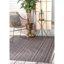 Kirklands Home Outdoor Rugs|Jamie Outdoor Area Rug, 6x9 Gray