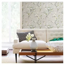 Kirklands Home Wall Murals & Wallpaper|Gray Japanese Blossom Peel & Stick Wallpaper