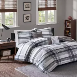Kirklands Home Comforters|Jax Plaid 5-pc. Full/Queen Comforter Set Gray