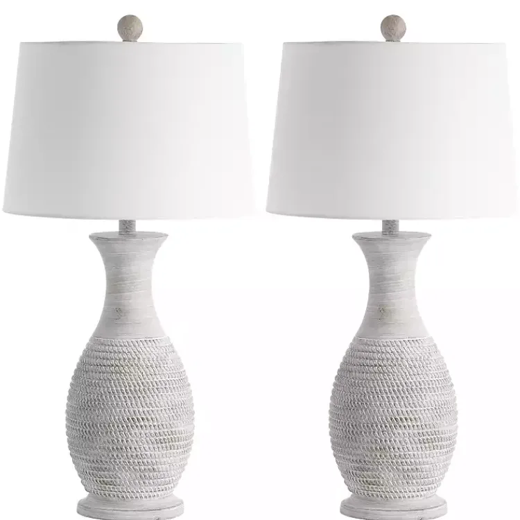Kirklands Home Table Lamps|Gray Jug Base Table Lamps, Set of 2 White