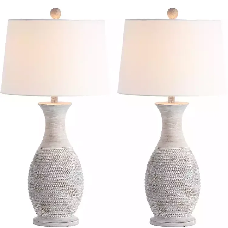 Kirklands Home Table Lamps|Gray Jug Base Table Lamps, Set of 2 White