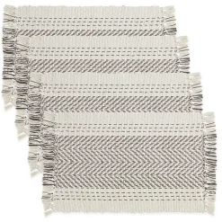 Kirklands Home Table Linens|Kantha Stitch Placemats, Set of 4 Gray