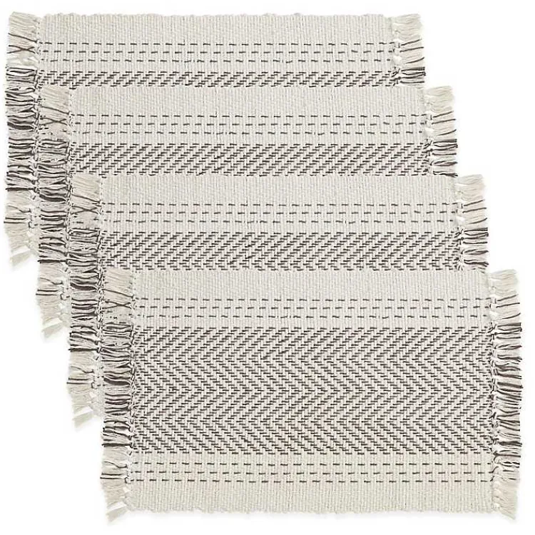Kirklands Home Table Linens|Kantha Stitch Placemats, Set of 4 Gray