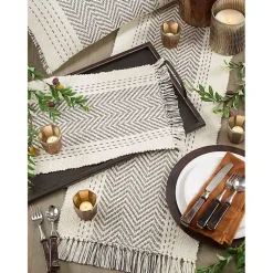 Kirklands Home Table Linens|Kantha Stitch Placemats, Set of 4 Gray