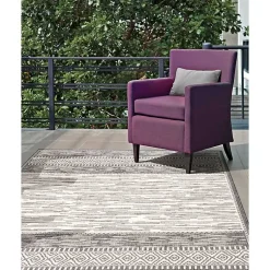 Kirklands Home Outdoor Rugs|Lana Stripe Outdoor Rug, 7x10 Gray