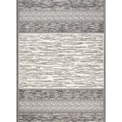 Kirklands Home Outdoor Rugs|Lana Stripe Outdoor Rug, 7x10 Gray