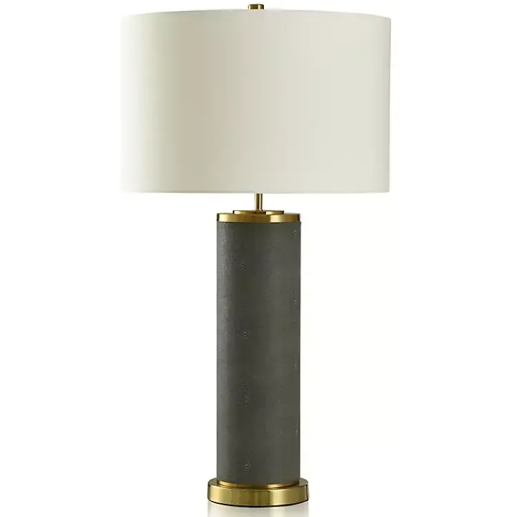Kirklands Home Table Lamps|Leather and Gold Table Lamp Gray
