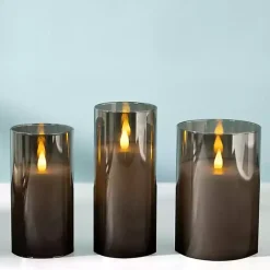 Best LED Soft Flame Glass Pillar Candle, 3x7 in. Flameless Candles