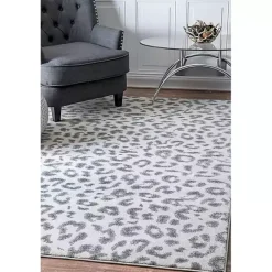 Kirklands Home Area Rugs|Leopard Print Area Rug, 5x7 Gray