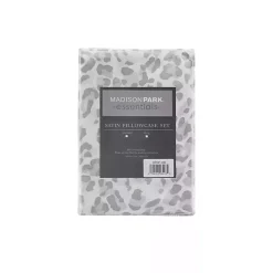 Kirklands Home Bed Sheets|Gray Leopard Satin King 2-pc. Pillow Case Set