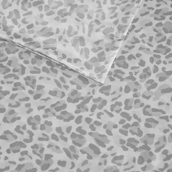 Kirklands Home Bed Sheets|Gray Leopard Satin Standard 2-pc. Pillow Case Set