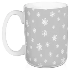Sale Gray Let it Snow Christmas Mugs, Set of 2 Christmas Dining & Entertaining