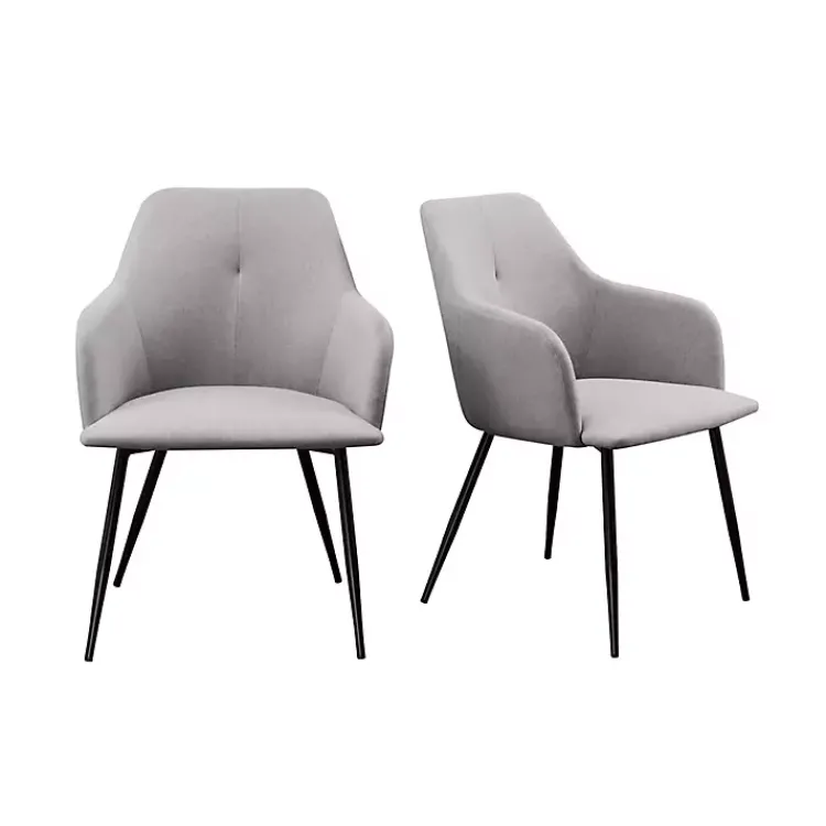 Kirklands Home Dining Chairs|Lily Upholstered Dining Chairs, Set of 2 Gray