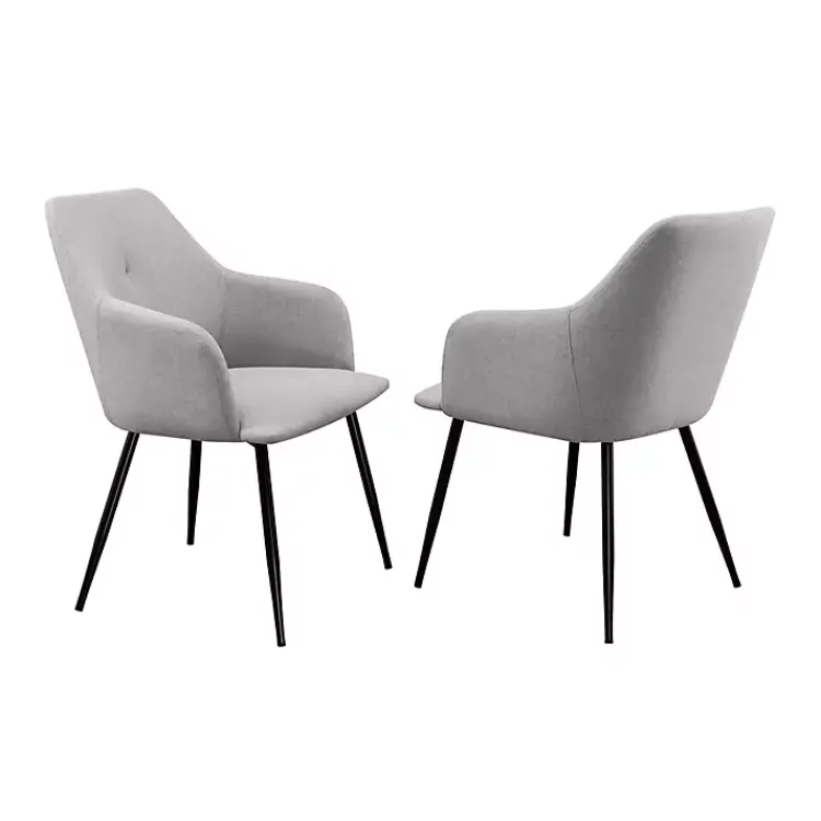 Kirklands Home Dining Chairs|Lily Upholstered Dining Chairs, Set of 2 Gray